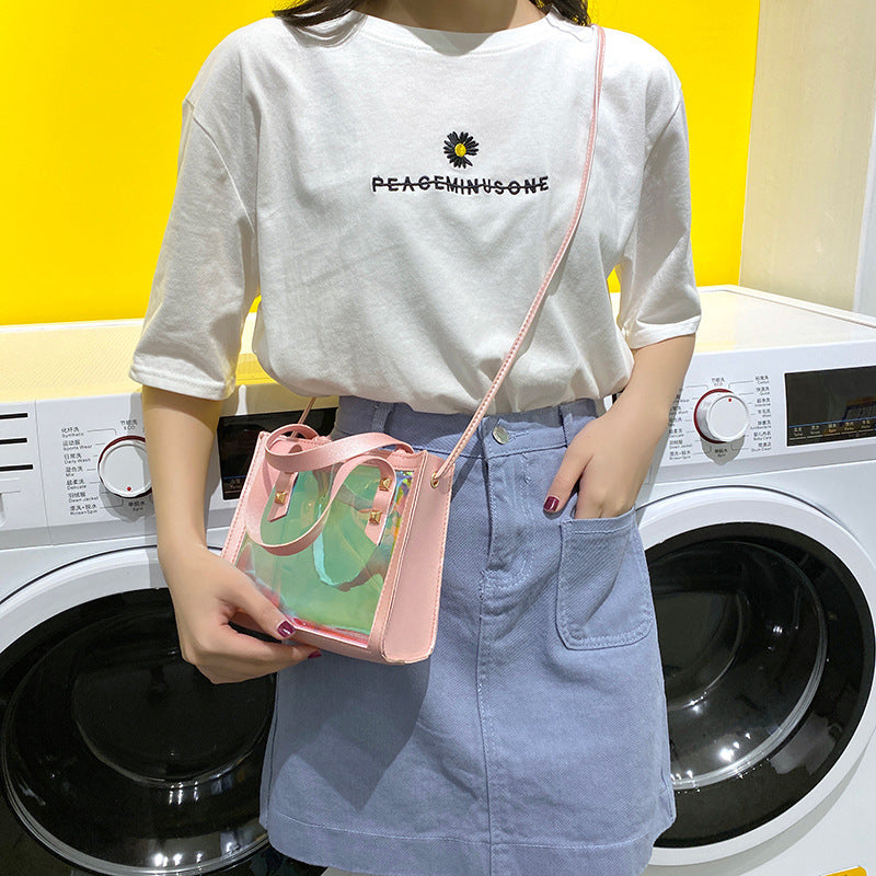 Wholesale Laser Jelly Color PU One Shoulder Crossbody Bag