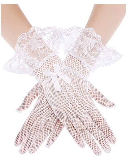 Wholesale Full-finger fishnet lace gloves