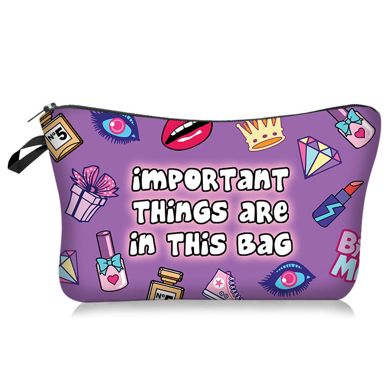 Bolsa cosmética impresa de labios de lápiz labial de poliéster al por mayor