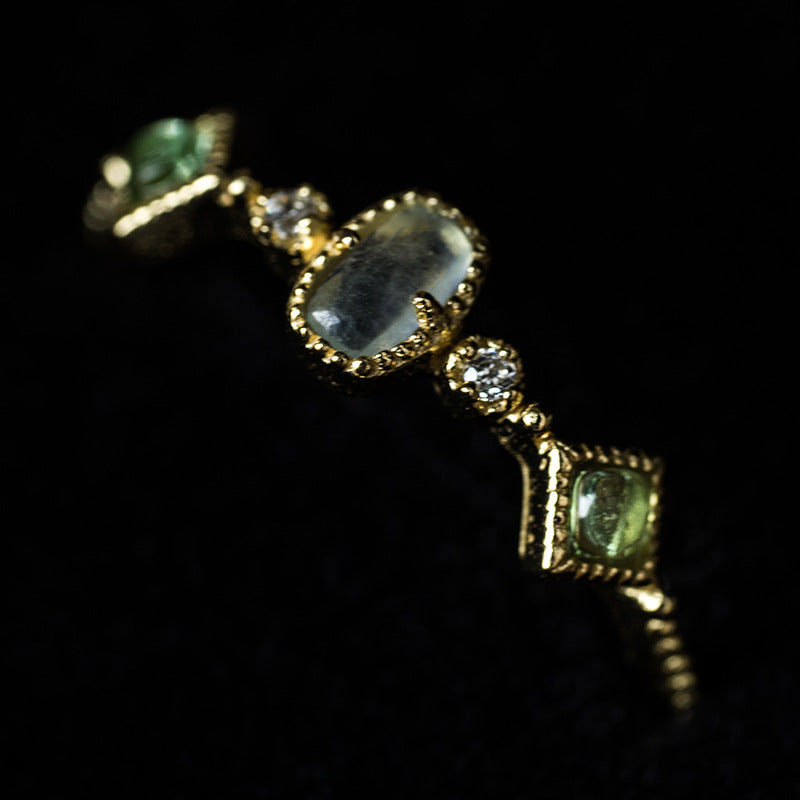 Anillo de aguamarina natural al por mayor de plata esterlina