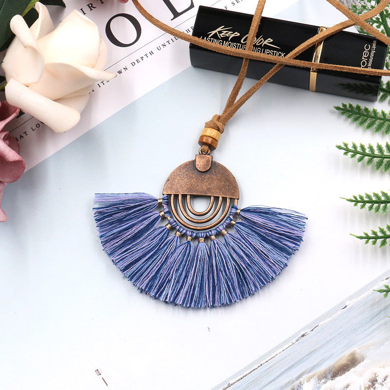 Wholesale Popular Handmade Scalloped Tassel Clavicle Chain