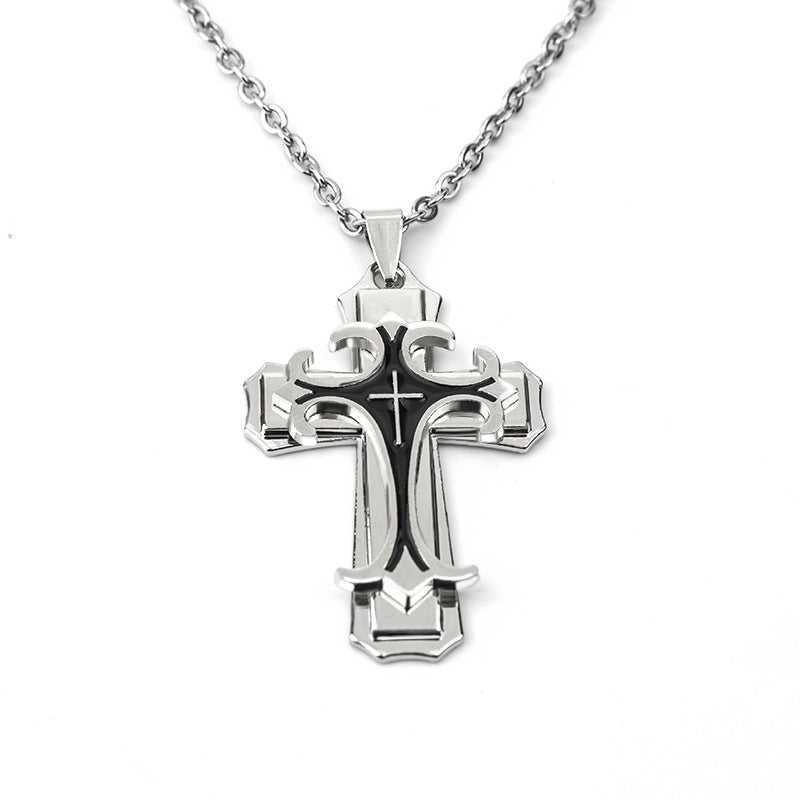 Wholesale Men's Cross Punk Style Keel Necklace