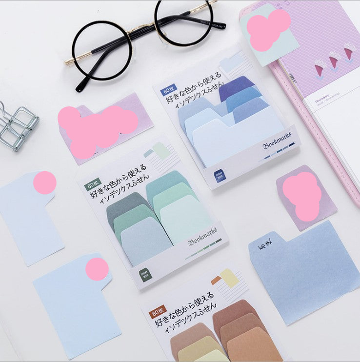 Wholesale Fresh gradient color multi-color index Post-It note index note bookkeeping tool message note n times Post 60