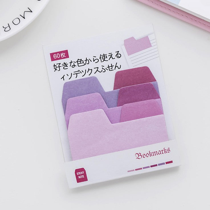 Wholesale Fresh gradient color multi-color index Post-It note index note bookkeeping tool message note n times Post 60