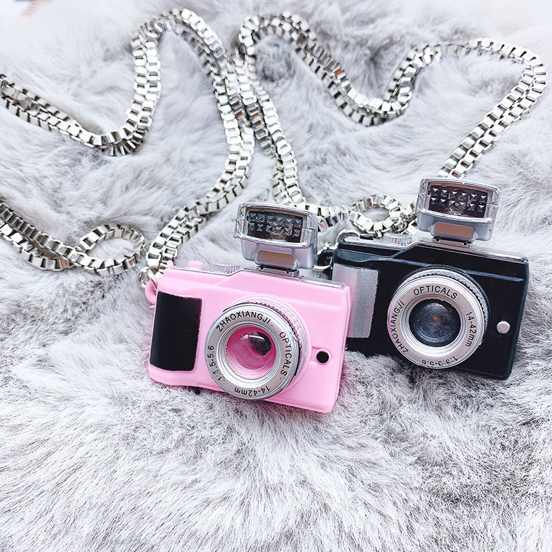 Wholesale Small Daisy Camera Alloy Necklace Sweater Chain Long Section
