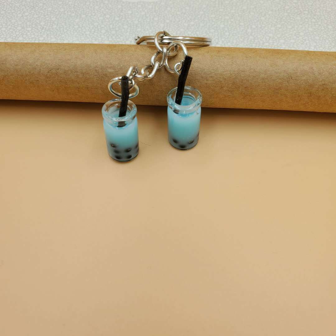 Wholesale Resin Real Mini Bubble Tea Cup Key Chain