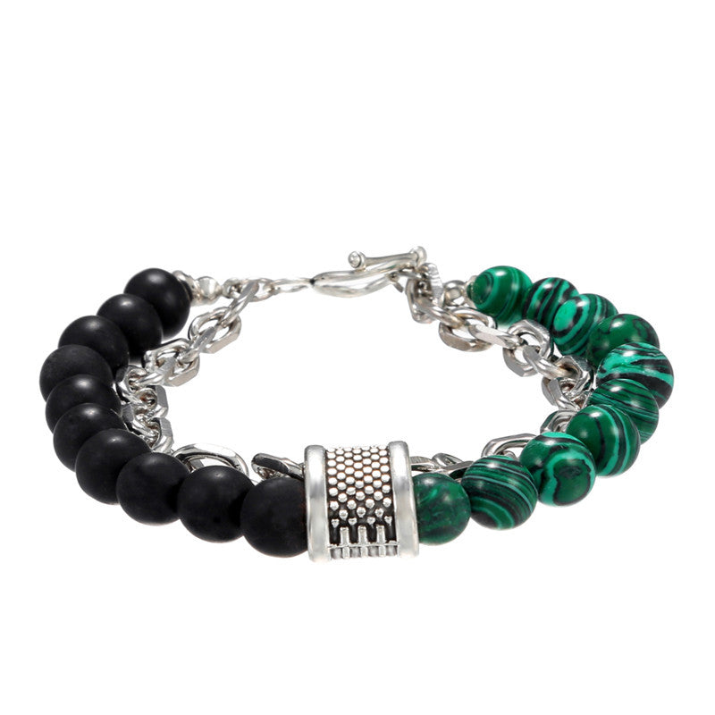 Wholesale Frosted Stone Chain Combination Geometric Men's Bracelet