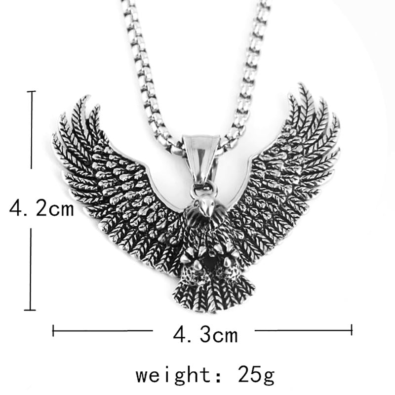 Wholesale Titanium steel eagle punk necklace