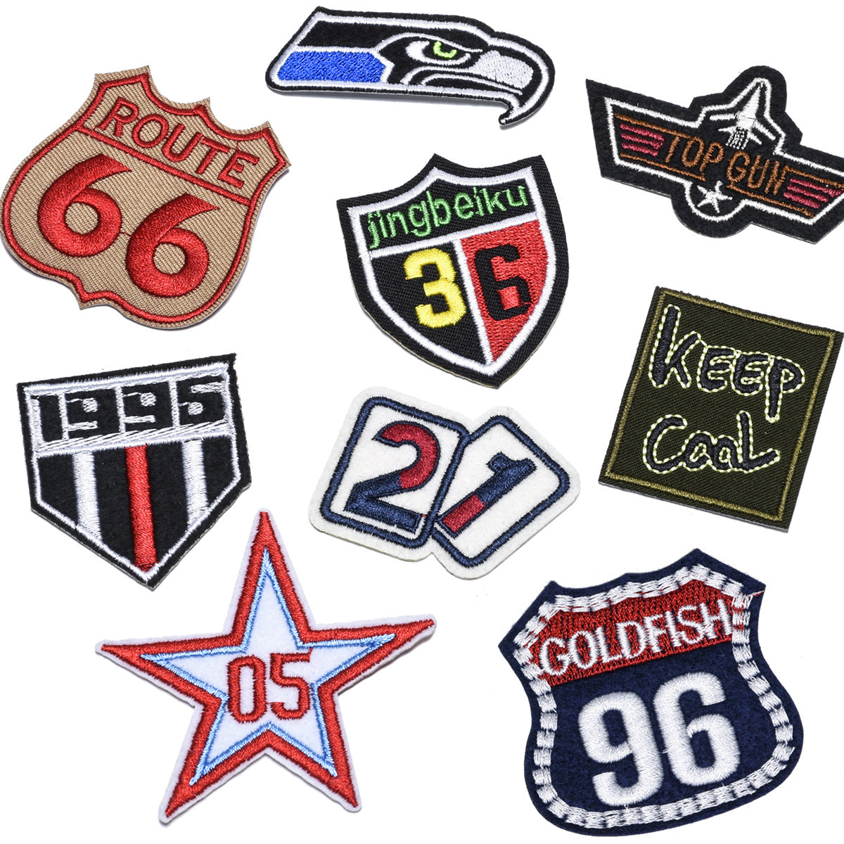 Wholesale Fashion English Alphabet Fabric Patches Set Of 9 Embroidered Badges With Adhesive Backing For Clothing DIY Decorative Craft Supply