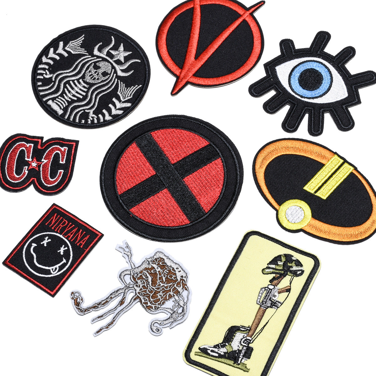 Wholesale Fabric Embroidered Patch Black Square English Name Badge Adhesive DIY Clothing Decoration Fashion Accessory For Everyday