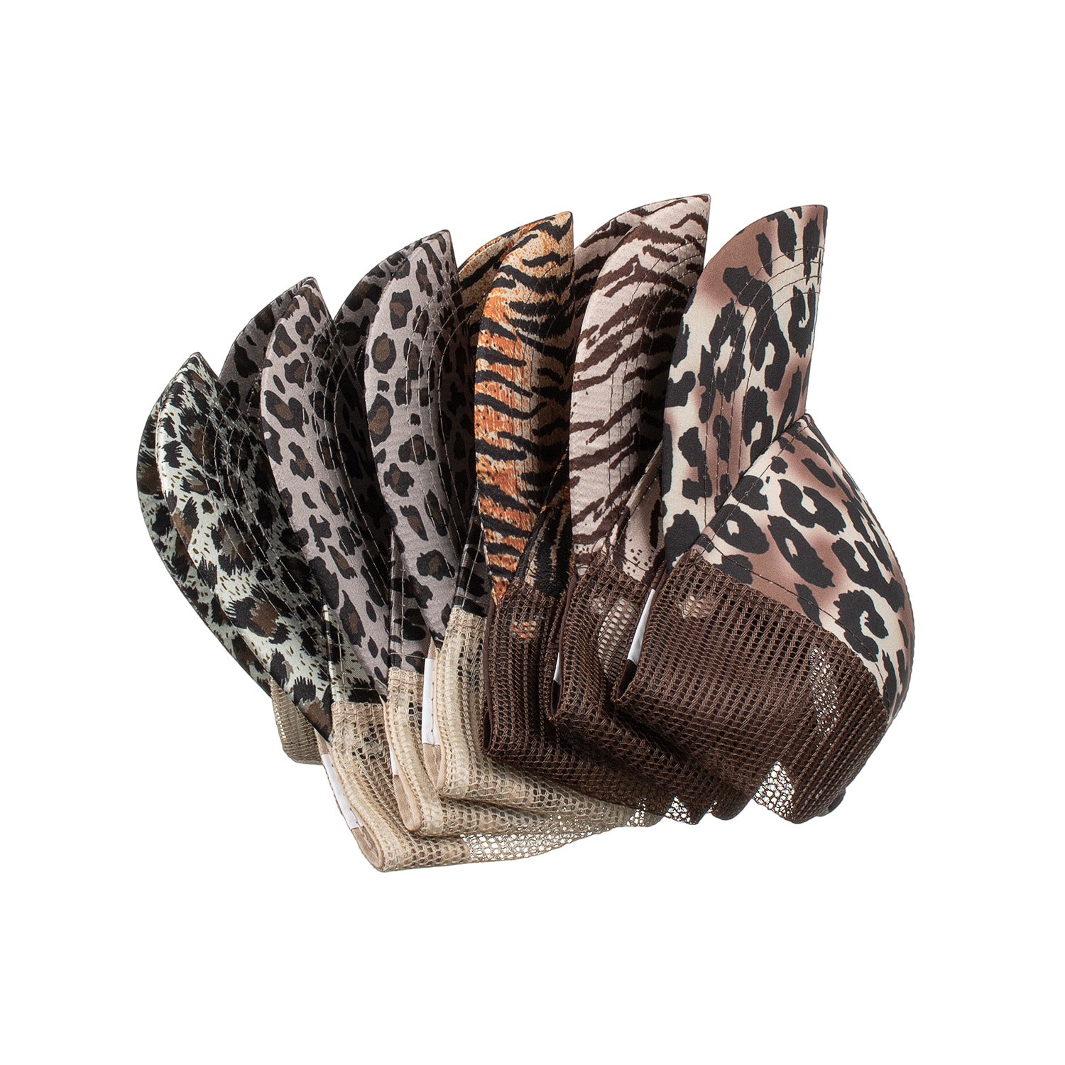 Capilla de béisbol de cola de caballo de cola de tigre de leopardo de poliéster al por mayor