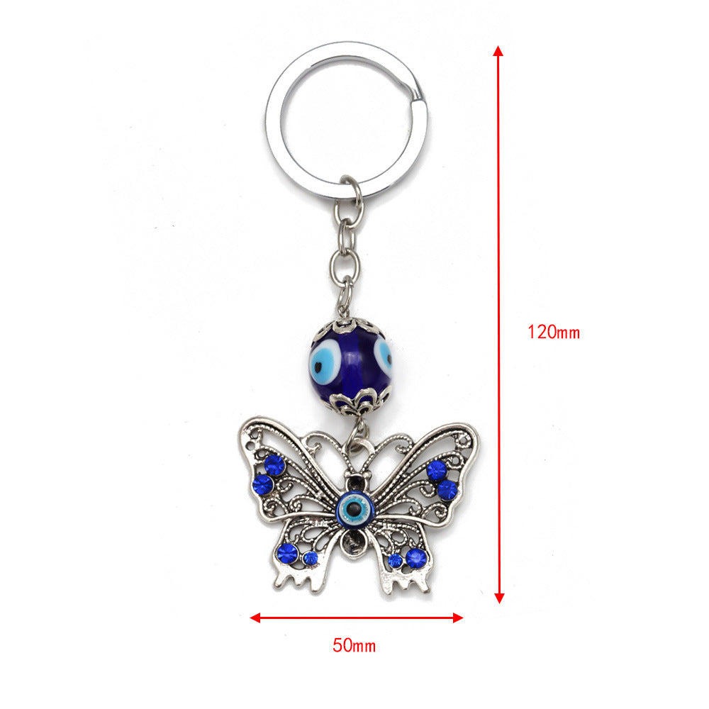 Wholesale Devil's Eye Ceramic Butterfly Keychains