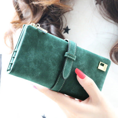Wholesale Long Matte Drawstring PU Wallet
