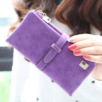Wholesale Long Matte Drawstring PU Wallet