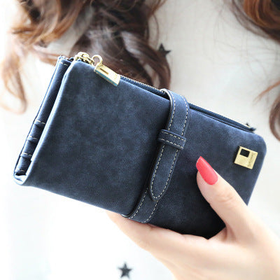 Wholesale Long Matte Drawstring PU Wallet