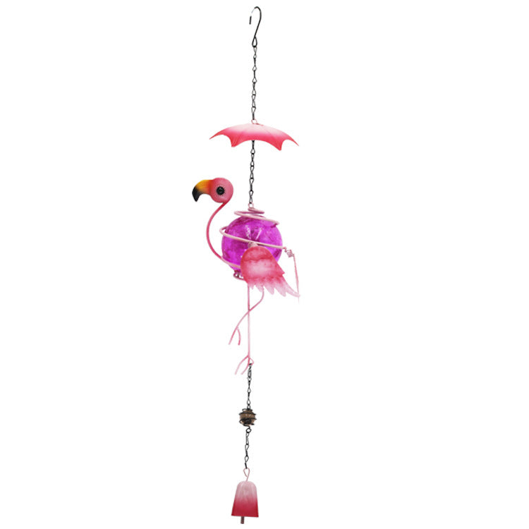 Wholesale Flamingo Wind Chime 3D Glass Ball Garden Pendant