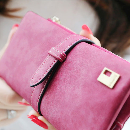 Wholesale Long Matte Drawstring PU Wallet