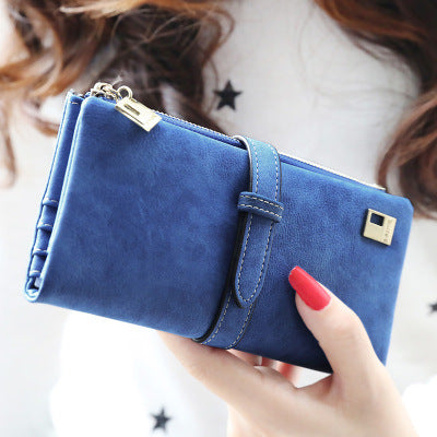 Wholesale Long Matte Drawstring PU Wallet