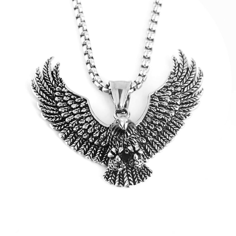 Wholesale Titanium steel eagle punk necklace