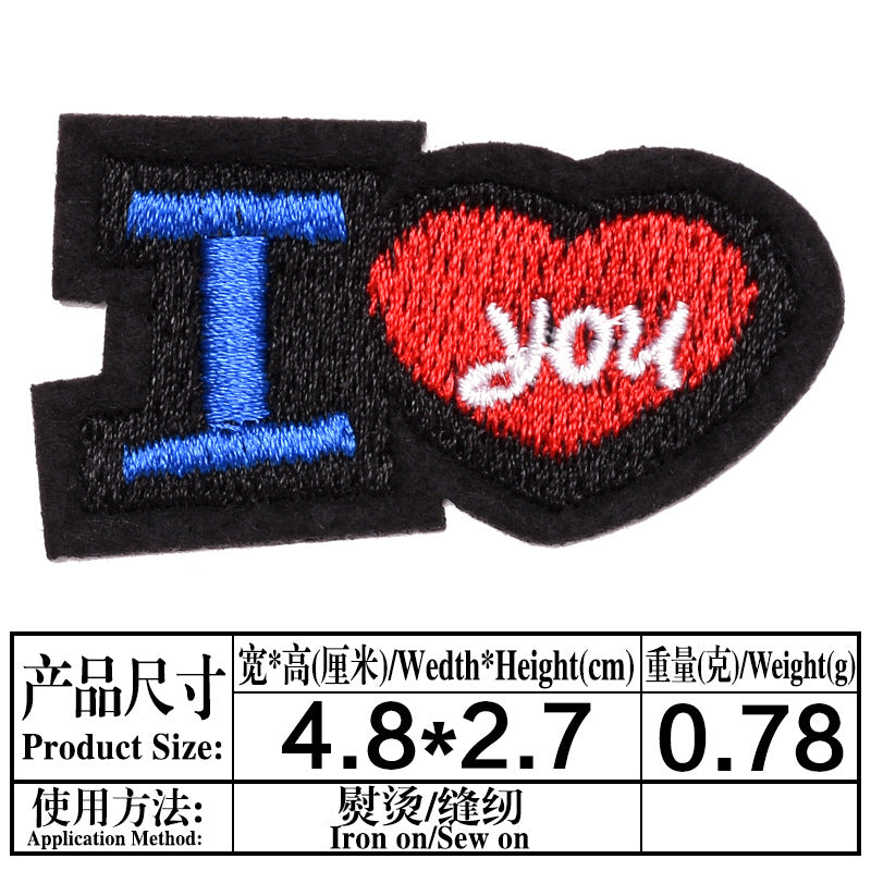Wholesale Fashion Embroidered Letter Patches 9Pcs Iron On DIY Cloth Badges For Clothing Resale