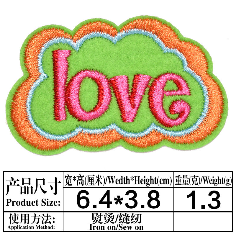 Wholesale Fashion Embroidered Letter Patches 9Pcs Iron On DIY Cloth Badges For Clothing Resale