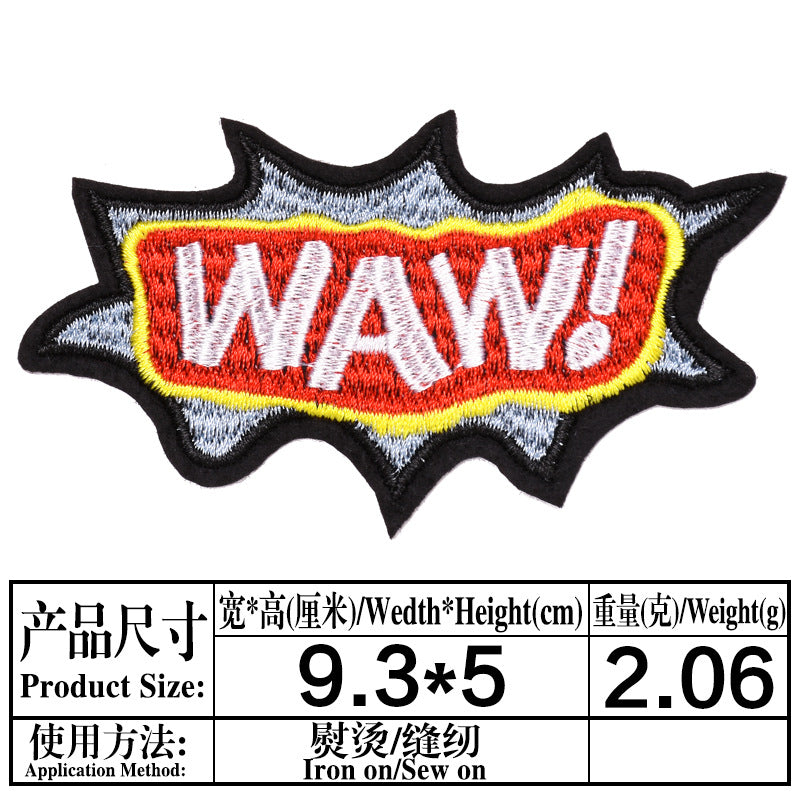 Wholesale Fashion Embroidered Letter Patches 9Pcs Iron On DIY Cloth Badges For Clothing Resale