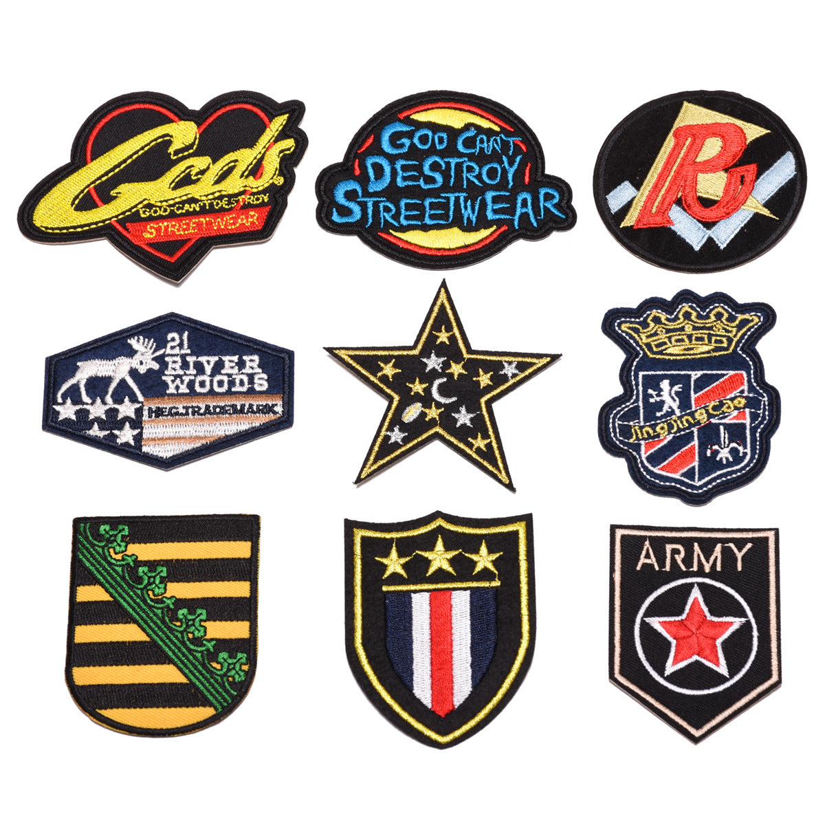 Wholesale Cloth Embroidered Patch Badges Set Of 9 For DIY Decorative Clothing Appliques