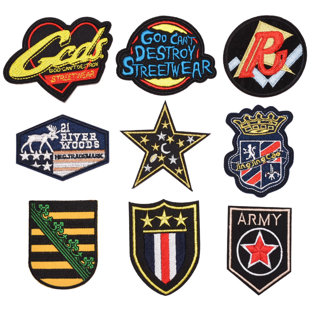 Wholesale Cloth Embroidered Patch Badges Set Of 9 For DIY Decorative Clothing Appliques