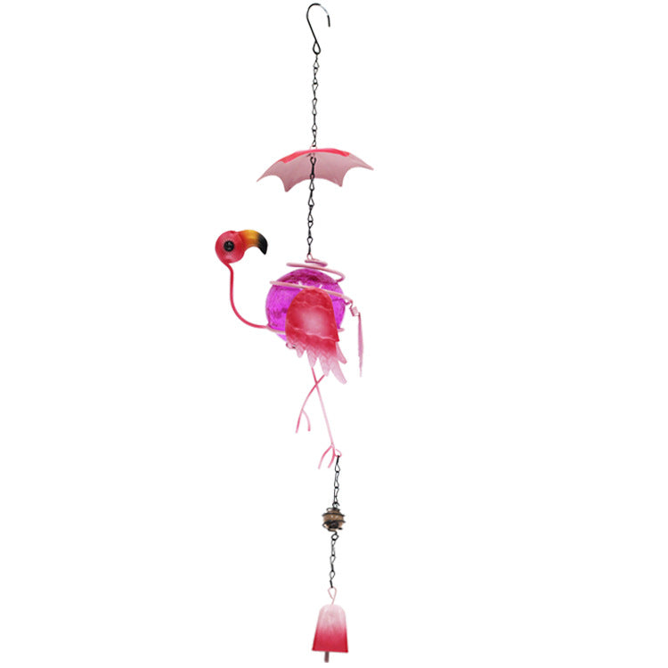 Wholesale Flamingo Wind Chime 3D Glass Ball Garden Pendant