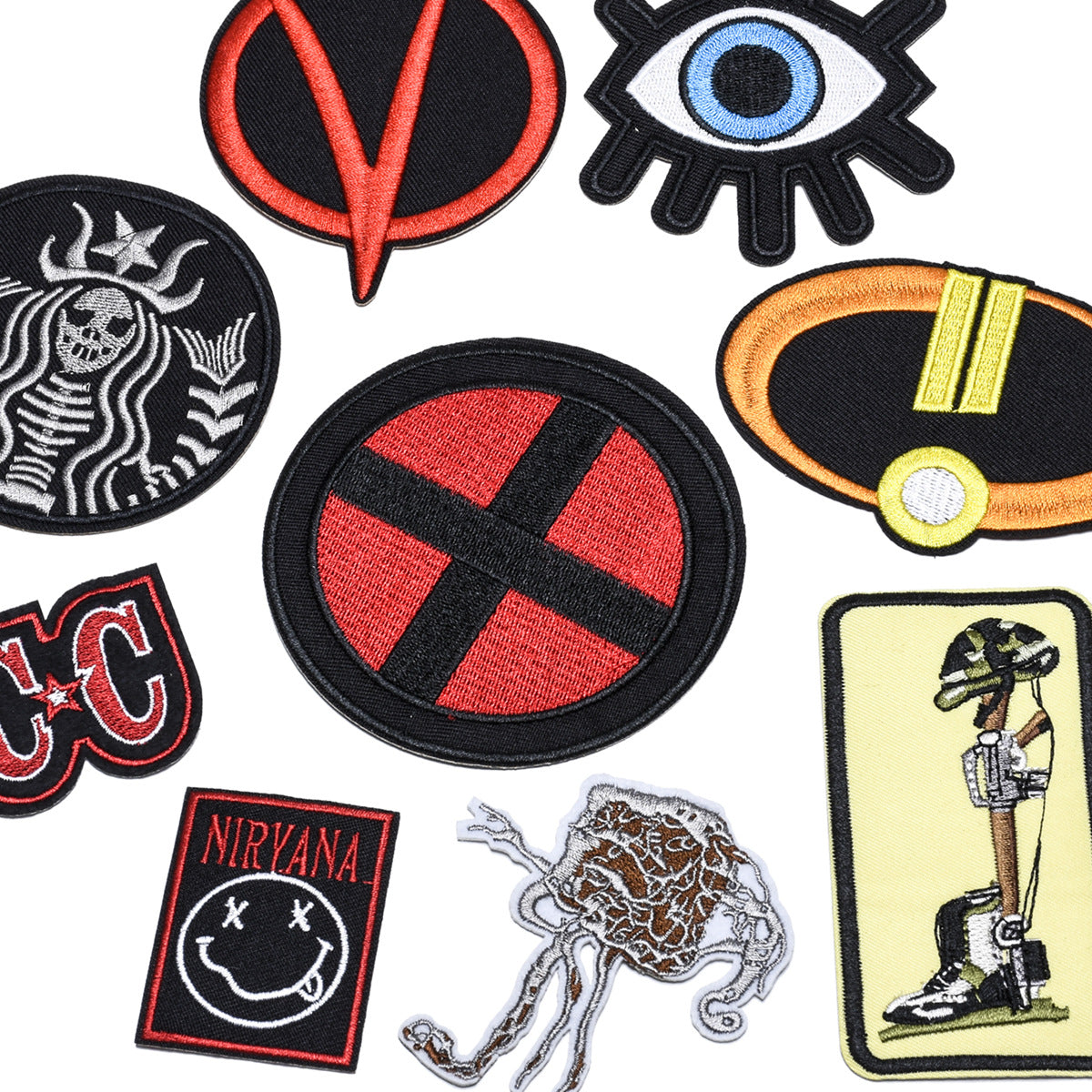 Wholesale Fabric Embroidered Patch Black Square English Name Badge Adhesive DIY Clothing Decoration Fashion Accessory For Everyday