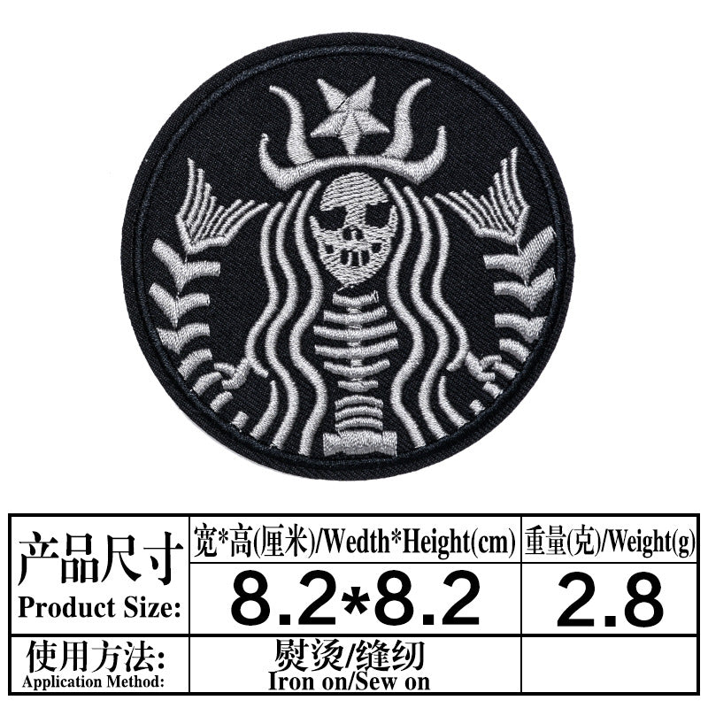 Wholesale Fabric Embroidered Patch Black Square English Name Badge Adhesive DIY Clothing Decoration Fashion Accessory For Everyday
