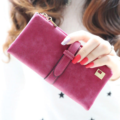 Wholesale Long Matte Drawstring PU Wallet