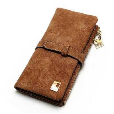 Wholesale Long Matte Drawstring PU Wallet