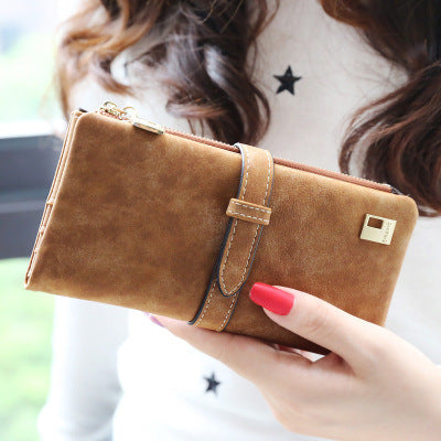 Wholesale Long Matte Drawstring PU Wallet