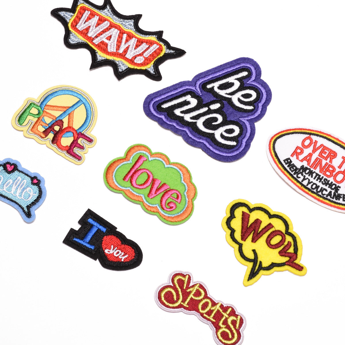 Wholesale Fashion Embroidered Letter Patches 9Pcs Iron On DIY Cloth Badges For Clothing Resale