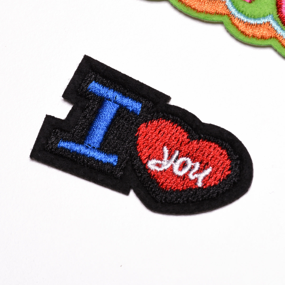 Wholesale Fashion Embroidered Letter Patches 9Pcs Iron On DIY Cloth Badges For Clothing Resale