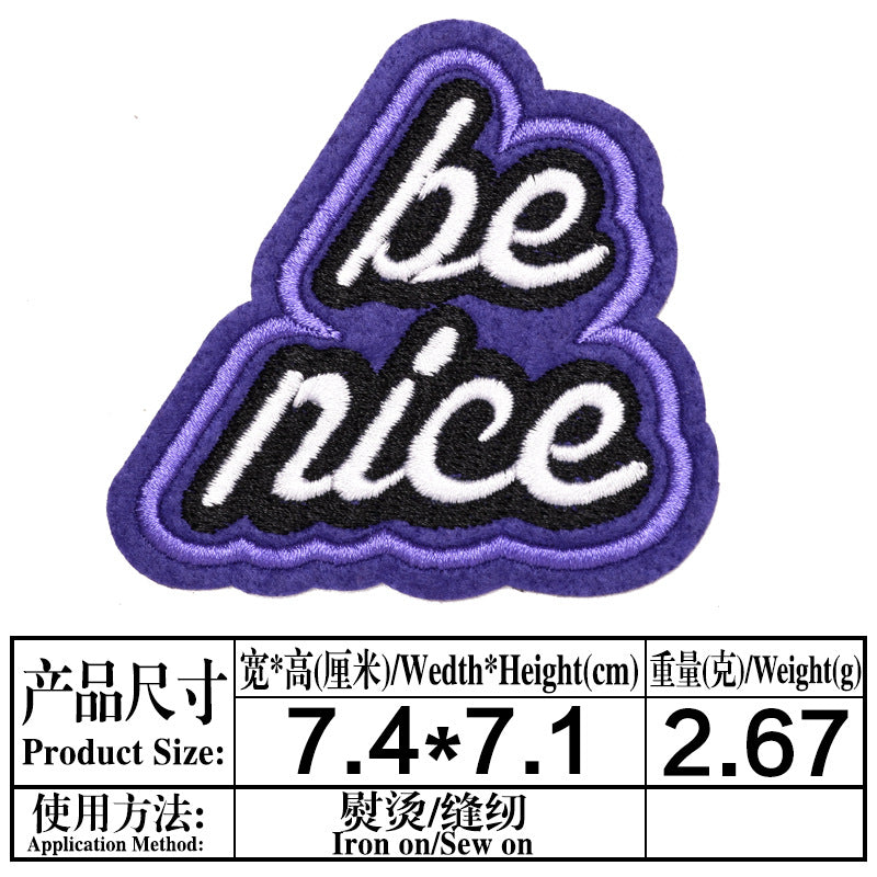 Wholesale Fashion Embroidered Letter Patches 9Pcs Iron On DIY Cloth Badges For Clothing Resale