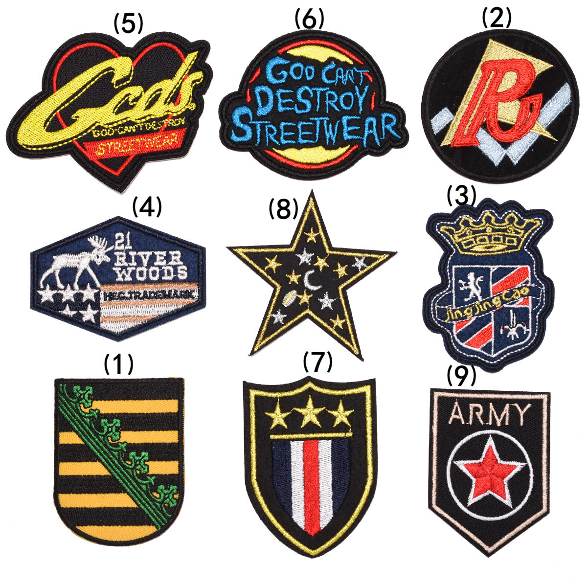 Wholesale Cloth Embroidered Patch Badges Set Of 9 For DIY Decorative Clothing Appliques