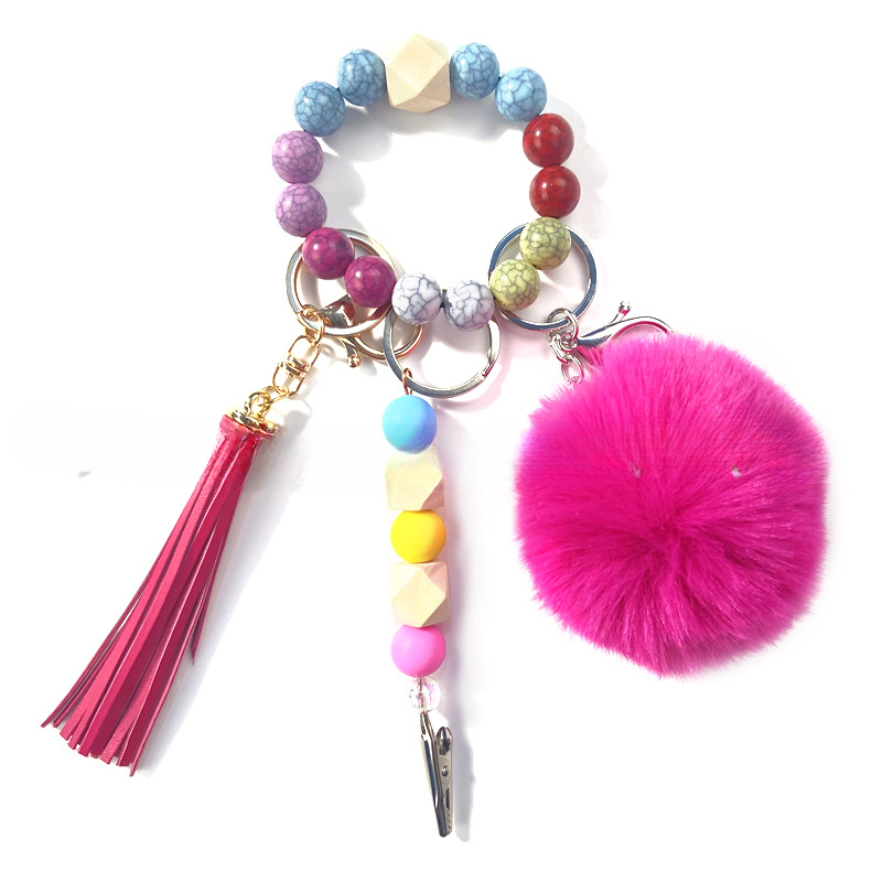 Wholesale Card Puller Silicone Bead Wrist Keychain