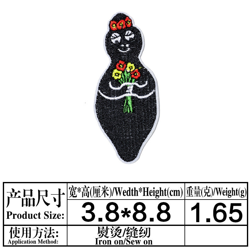 Wholesale Embroidered Cartoon Monster Animal Cloth Patches Self Adhesive Applique Chic Clothing Decoration For Boutique Resale