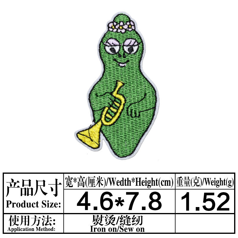 Wholesale Embroidered Cartoon Monster Animal Cloth Patches Self Adhesive Applique Chic Clothing Decoration For Boutique Resale
