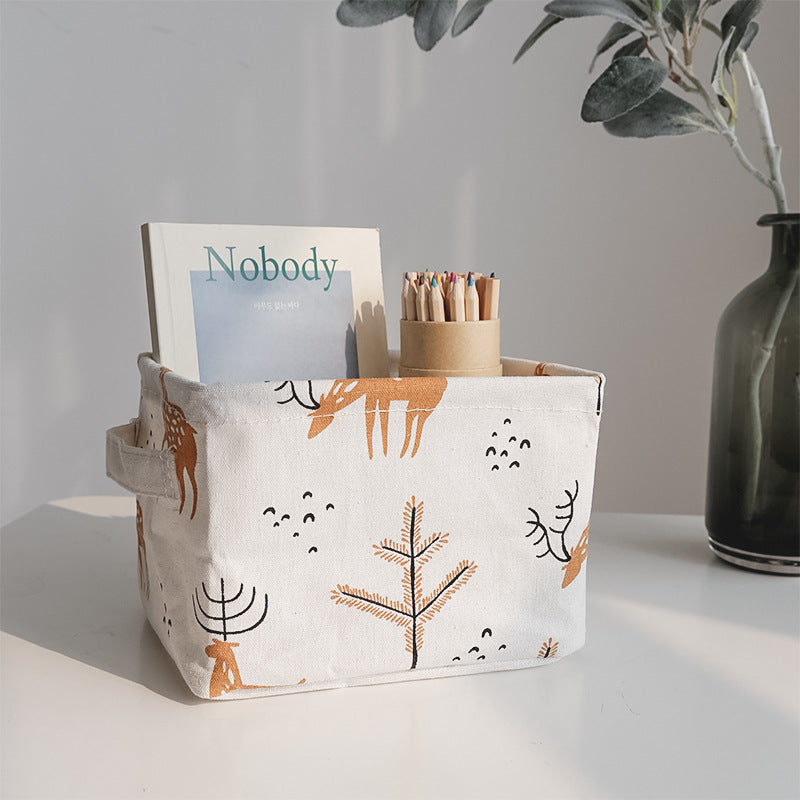 Wholesale Cotton Printed Desktop Storage Box