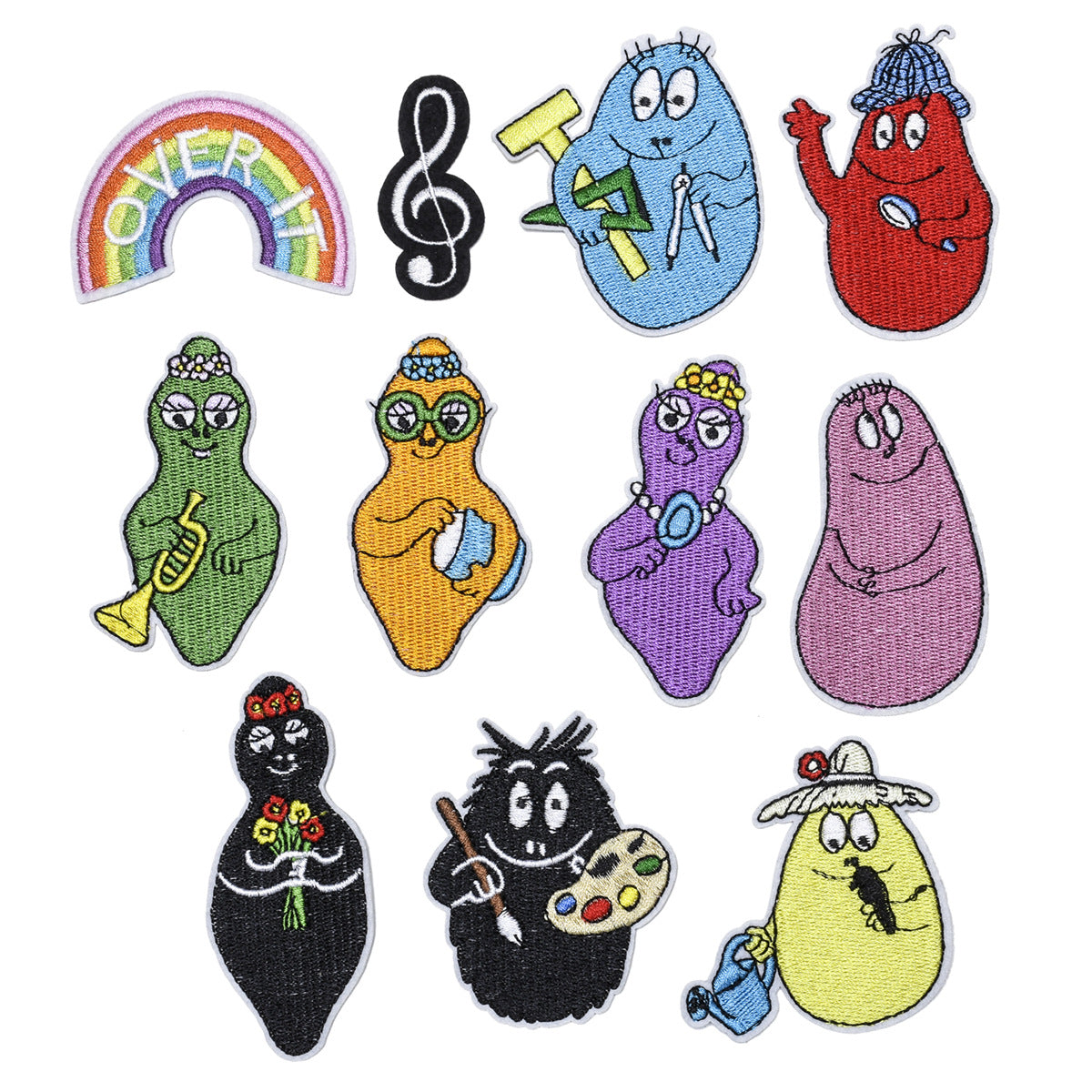 Wholesale Embroidered Cartoon Monster Animal Cloth Patches Self Adhesive Applique Chic Clothing Decoration For Boutique Resale