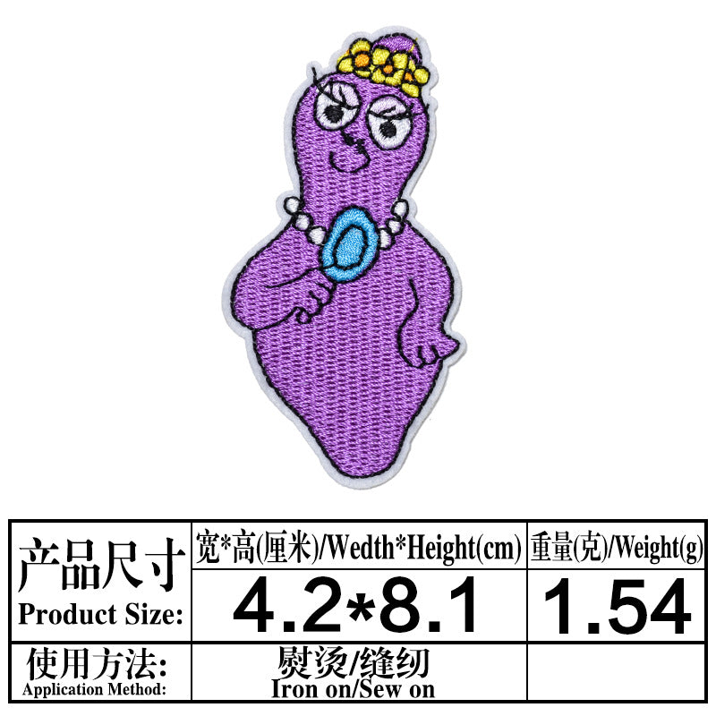 Wholesale Embroidered Cartoon Monster Animal Cloth Patches Self Adhesive Applique Chic Clothing Decoration For Boutique Resale