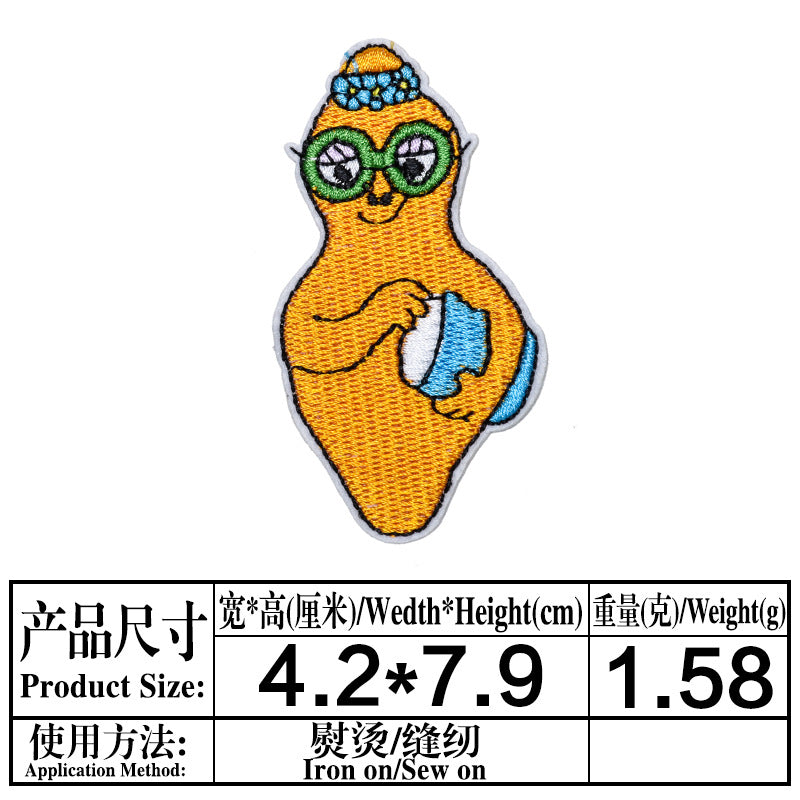 Wholesale Embroidered Cartoon Monster Animal Cloth Patches Self Adhesive Applique Chic Clothing Decoration For Boutique Resale