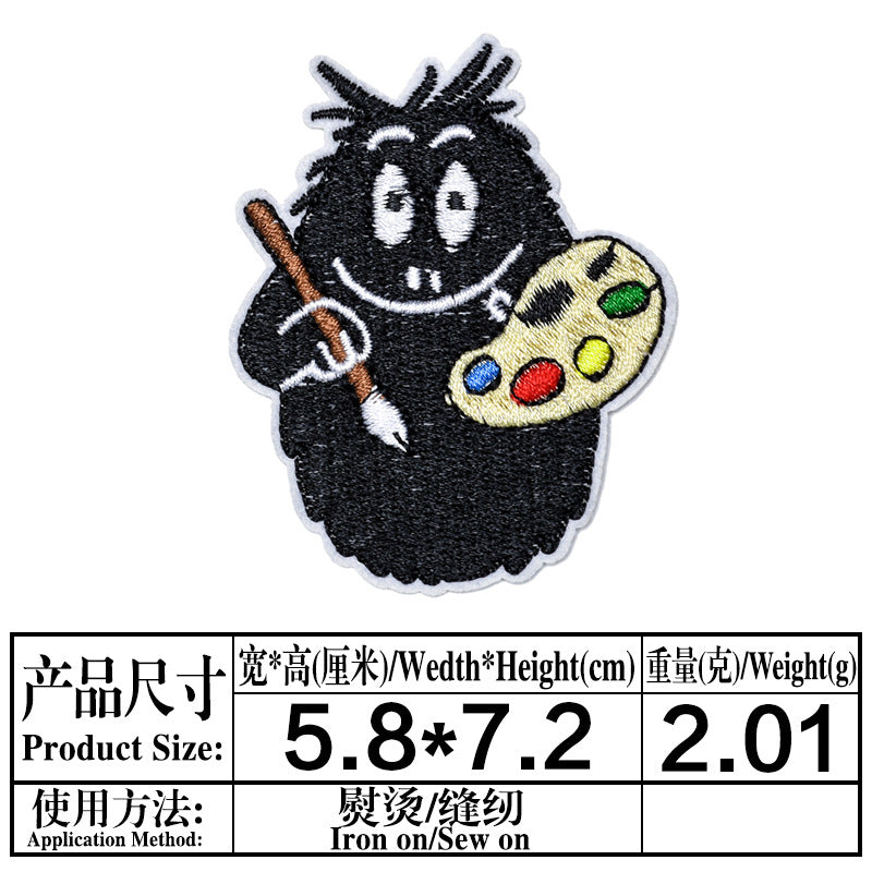 Wholesale Embroidered Cartoon Monster Animal Cloth Patches Self Adhesive Applique Chic Clothing Decoration For Boutique Resale