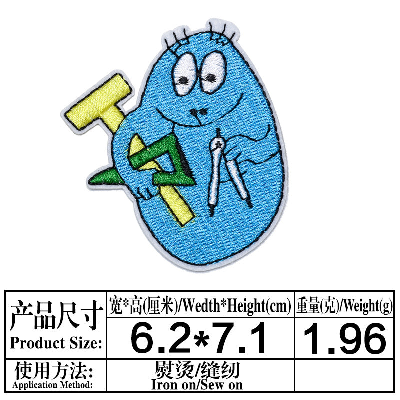Wholesale Embroidered Cartoon Monster Animal Cloth Patches Self Adhesive Applique Chic Clothing Decoration For Boutique Resale