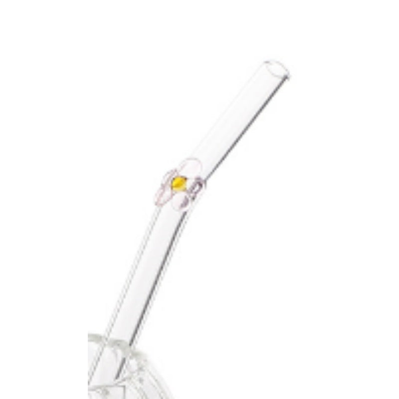 Wholesale Colorful Flower Borosilicate Glass Transparent Straws