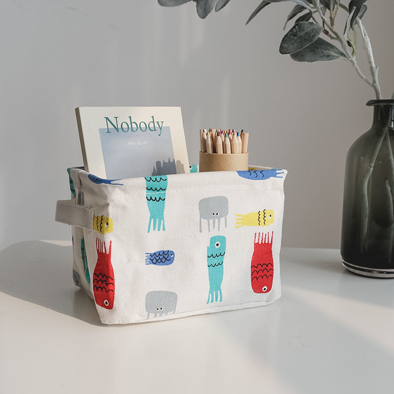 Wholesale Cotton Printed Desktop Storage Box