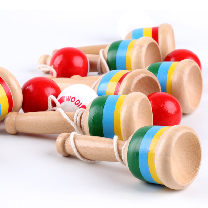Wholesale Wooden Skill Cup WD15 Sword Ball Hand Eye Coordination Toy Traditional Game